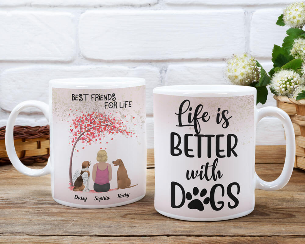 Life is better with Dogs - Personalized Coffee Two Tone Mug