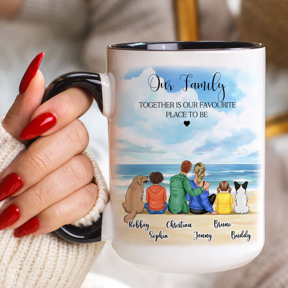 Our Family Together Is Our Favorite Place to Be - Personalized Coffee Two Tone Mug