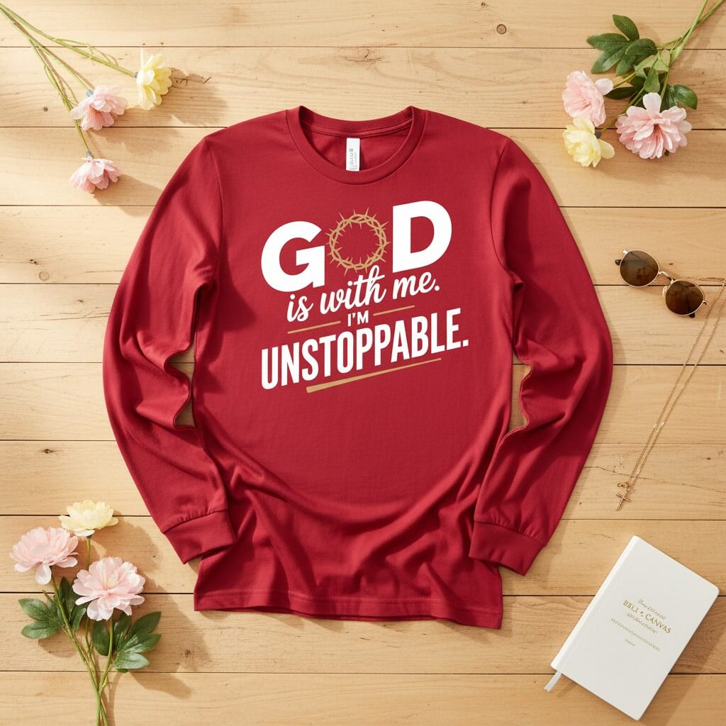 God is with me. I’m unstoppable Long Sleeve Tee