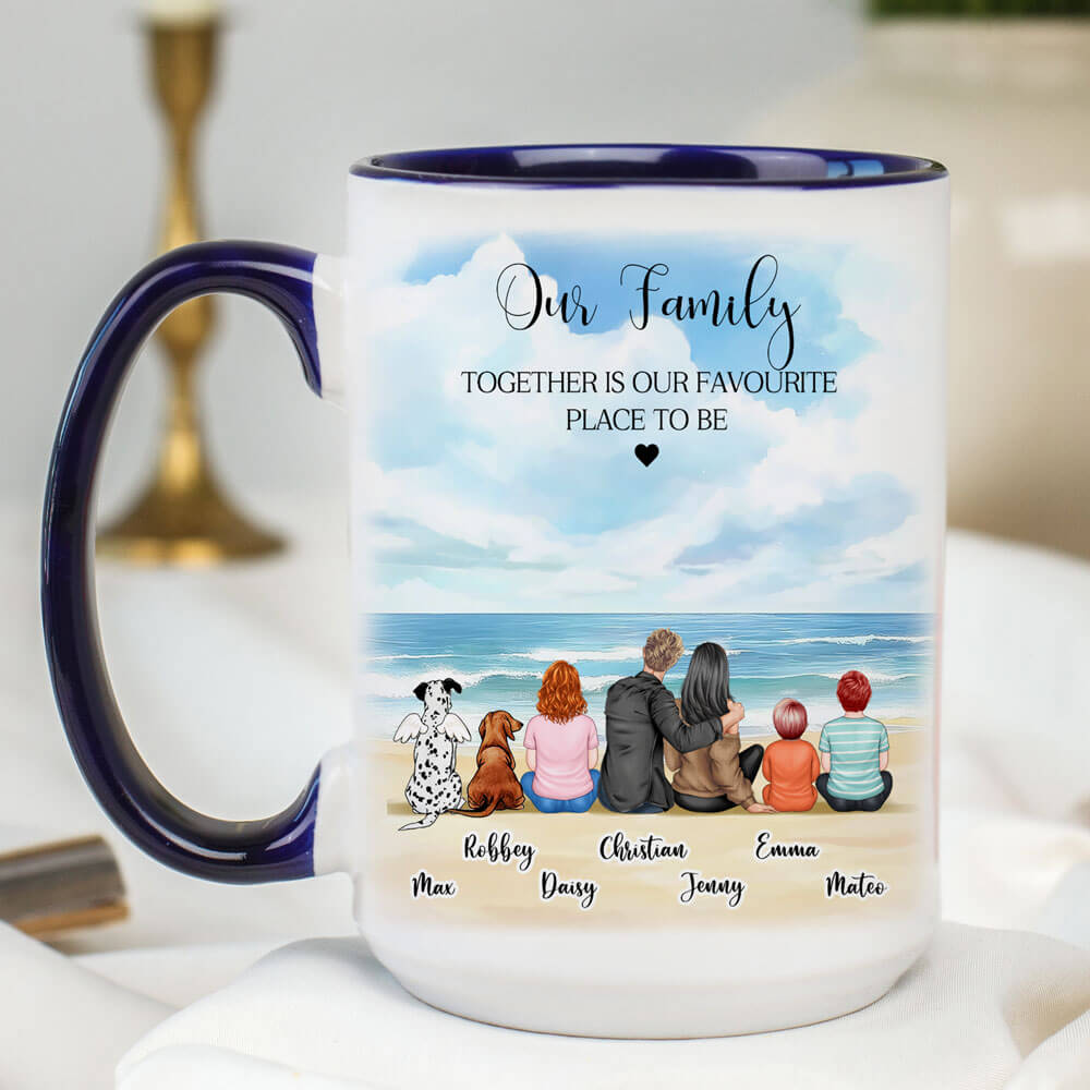 Our Family Together Is Our Favorite Place to Be - Personalized Coffee Two Tone Mug