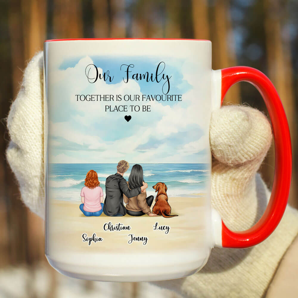 Our Family Together Is Our Favorite Place to Be - Personalized Coffee Two Tone Mug