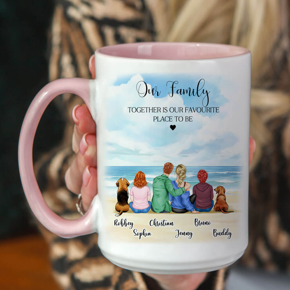 Our Family Together Is Our Favorite Place to Be - Personalized Coffee Two Tone Mug