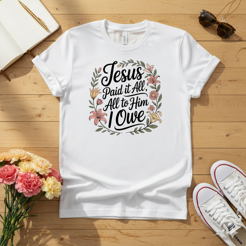 Jesus Paid It All — All to Him I Owe T-shirt