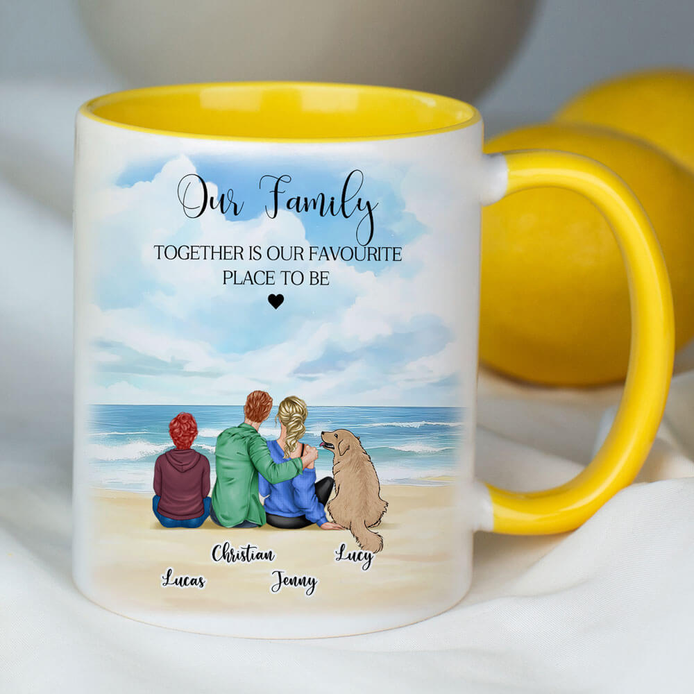 Our Family Together Is Our Favorite Place to Be - Personalized Coffee Two Tone Mug