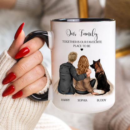 Our Family Together Is Our Favorite Place to Be - Personalized Coffee Two Tone Mug