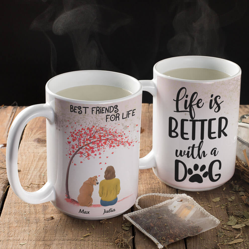 Life is better with Dogs - Personalized Coffee Two Tone Mug