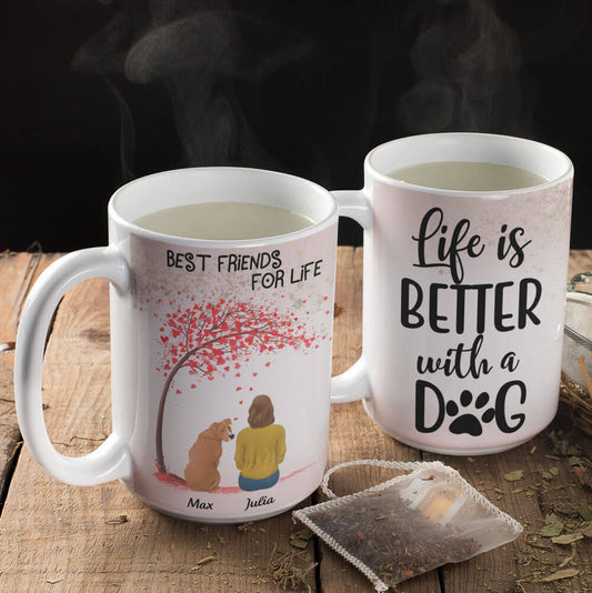 Life is better with Dogs - Personalized Coffee Two Tone Mug