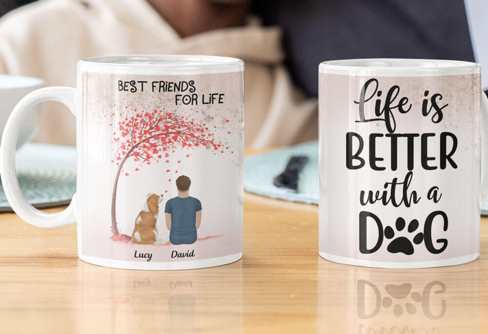 Life is better with Dogs - Personalized Coffee Two Tone Mug