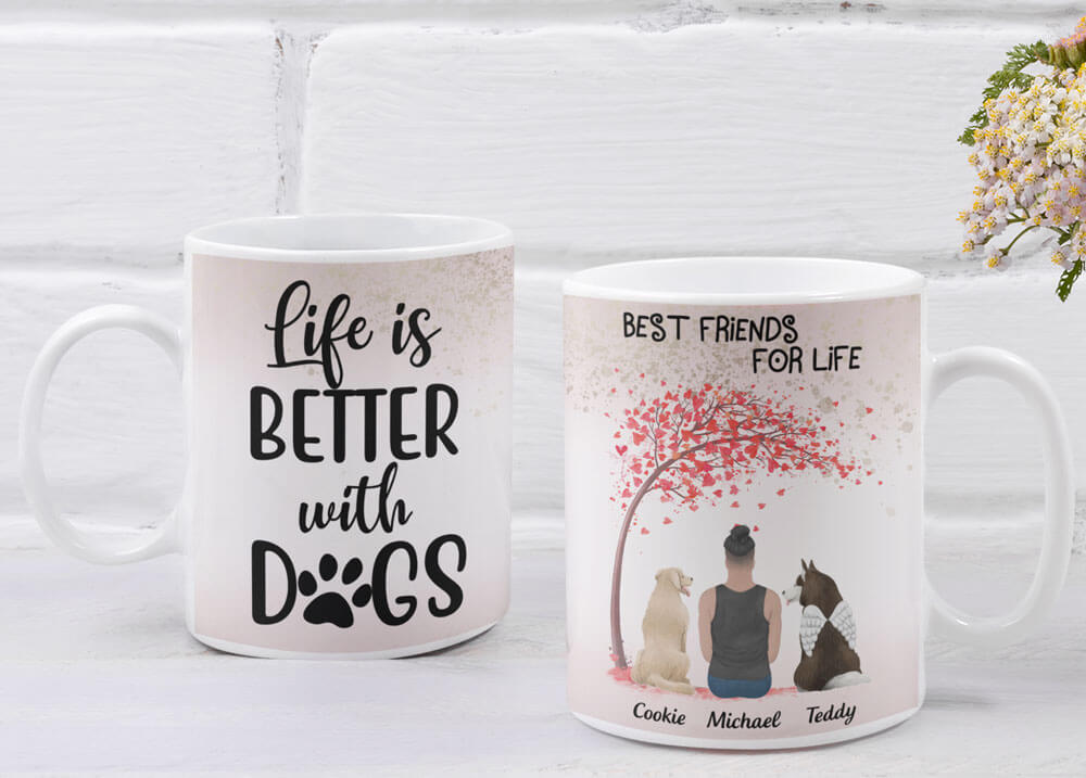Life is better with Dogs - Personalized Coffee Two Tone Mug