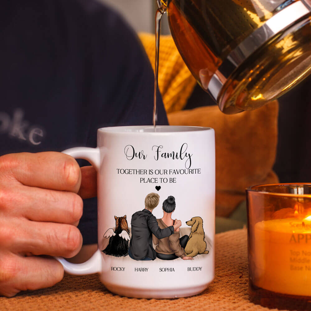 Our Family Together Is Our Favorite Place to Be - Personalized Coffee Two Tone Mug