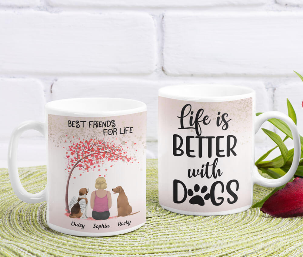 Life is better with Dogs - Personalized Coffee Two Tone Mug