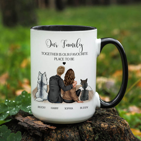 Our Family Together Is Our Favorite Place to Be - Personalized Coffee Two Tone Mug