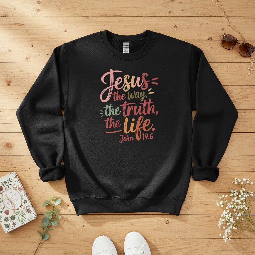 Jesus the way the trust the life Crewneck Sweatshirt