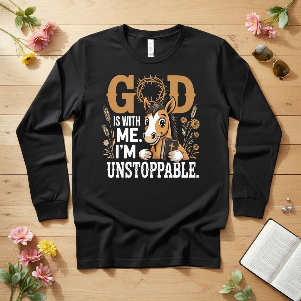 God is with me. I’m unstoppable Long Sleeve Tee 2