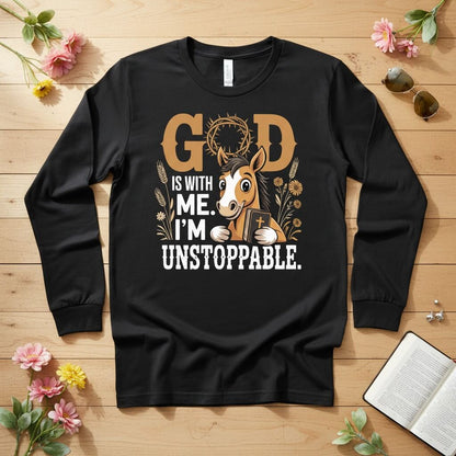 God is with me. I’m unstoppable Long Sleeve Tee 2