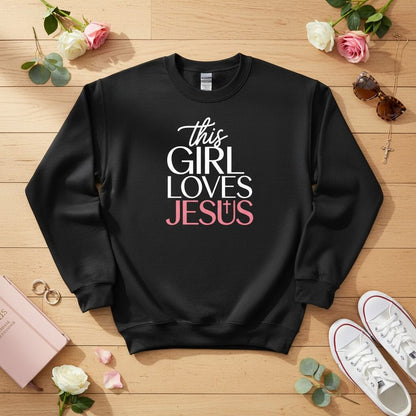 This Girl Loves Jesus Crewneck Sweatshirt