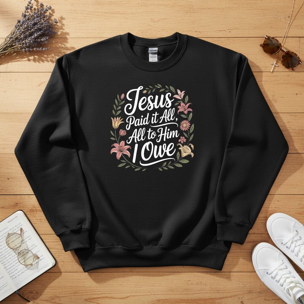 Jesus Paid It All — All to Him I Owe Crewneck Sweatshirt