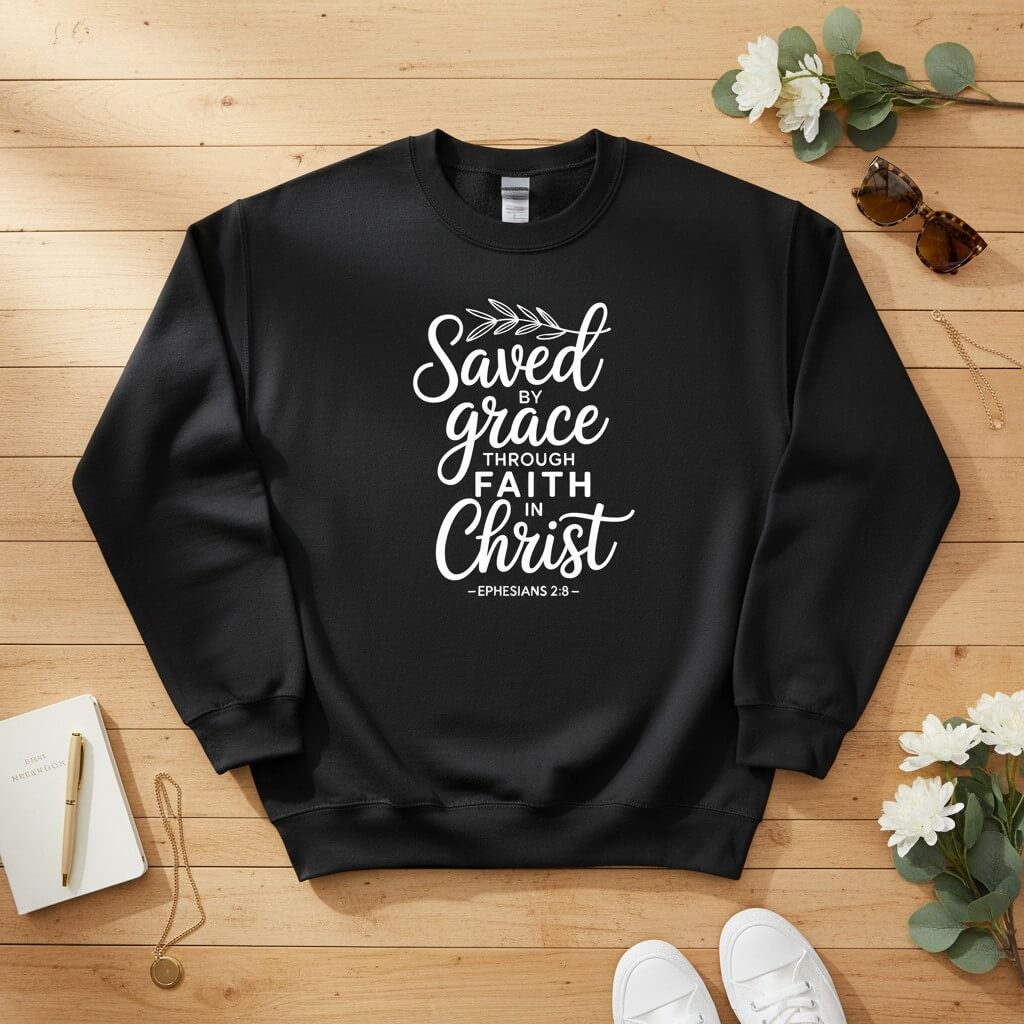 Saved by Grace through Faith in Christ Crewneck Sweatshirt