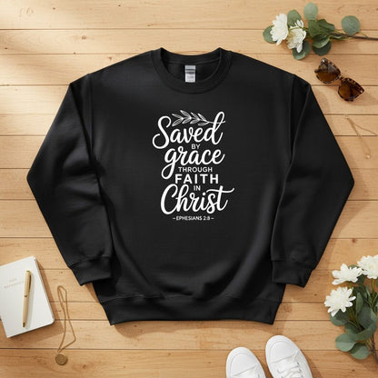 Saved by Grace through Faith in Christ Crewneck Sweatshirt