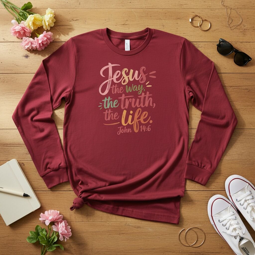 Jesus the way the trust the life Long Sleeve Tee