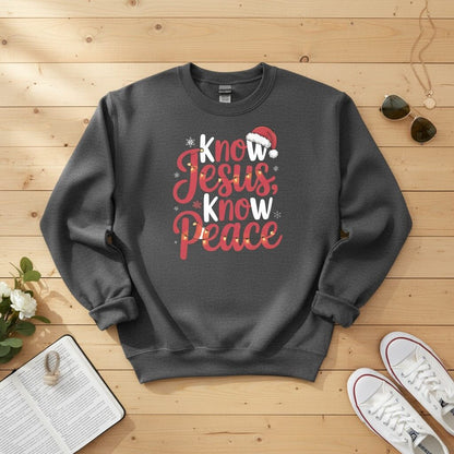 Know Jesus, Know Peace Crewneck Sweatshirt