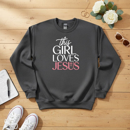 This Girl Loves Jesus Crewneck Sweatshirt