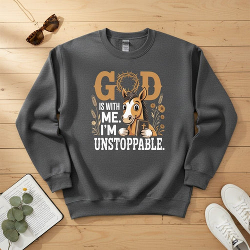 God is with me. I’m unstoppable Crewneck Sweatshirt 2