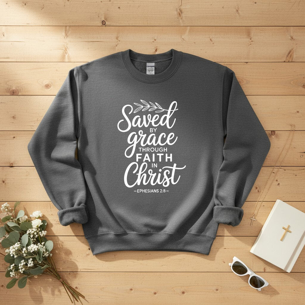 Saved by Grace through Faith in Christ Crewneck Sweatshirt