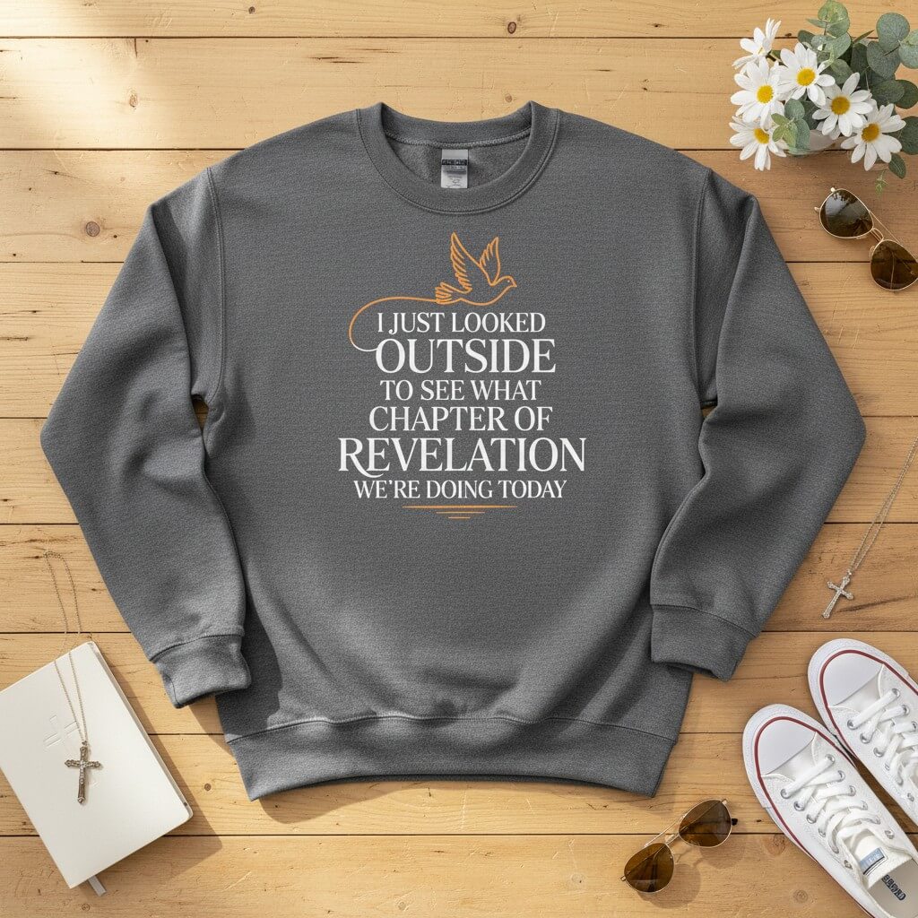 I just looked outside to see what chapter of Revelation Crewneck Sweatshirt