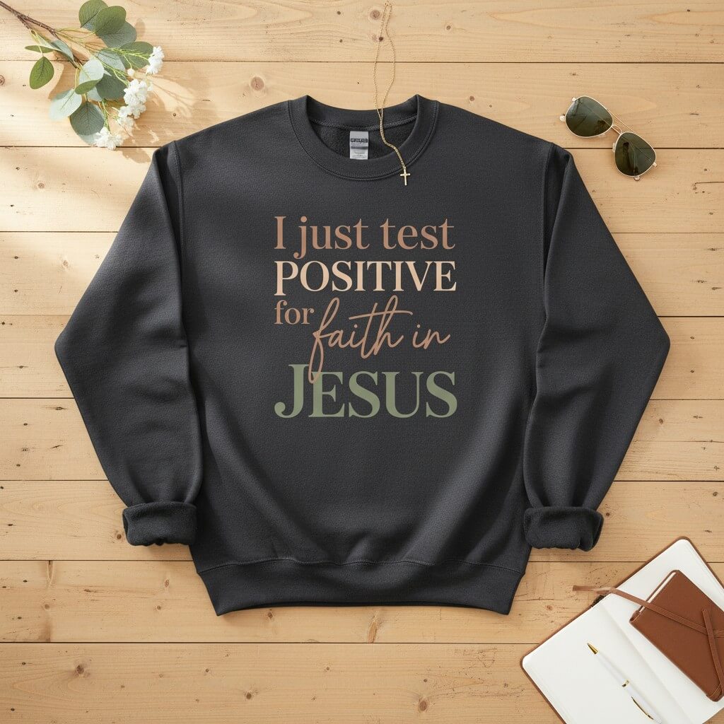 I Just Test Positive for Faith in Jesus Crewneck Sweatshirt