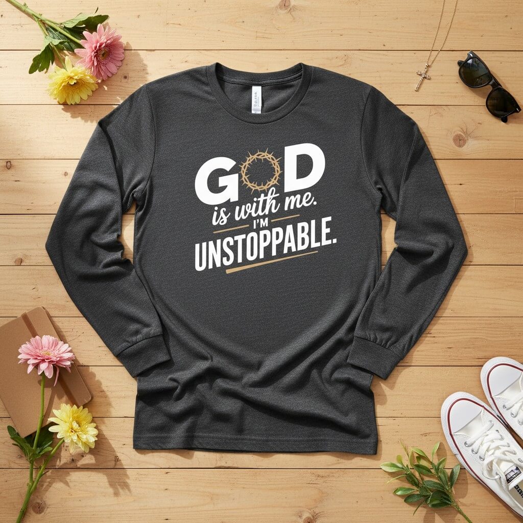 God is with me. I’m unstoppable Long Sleeve Tee