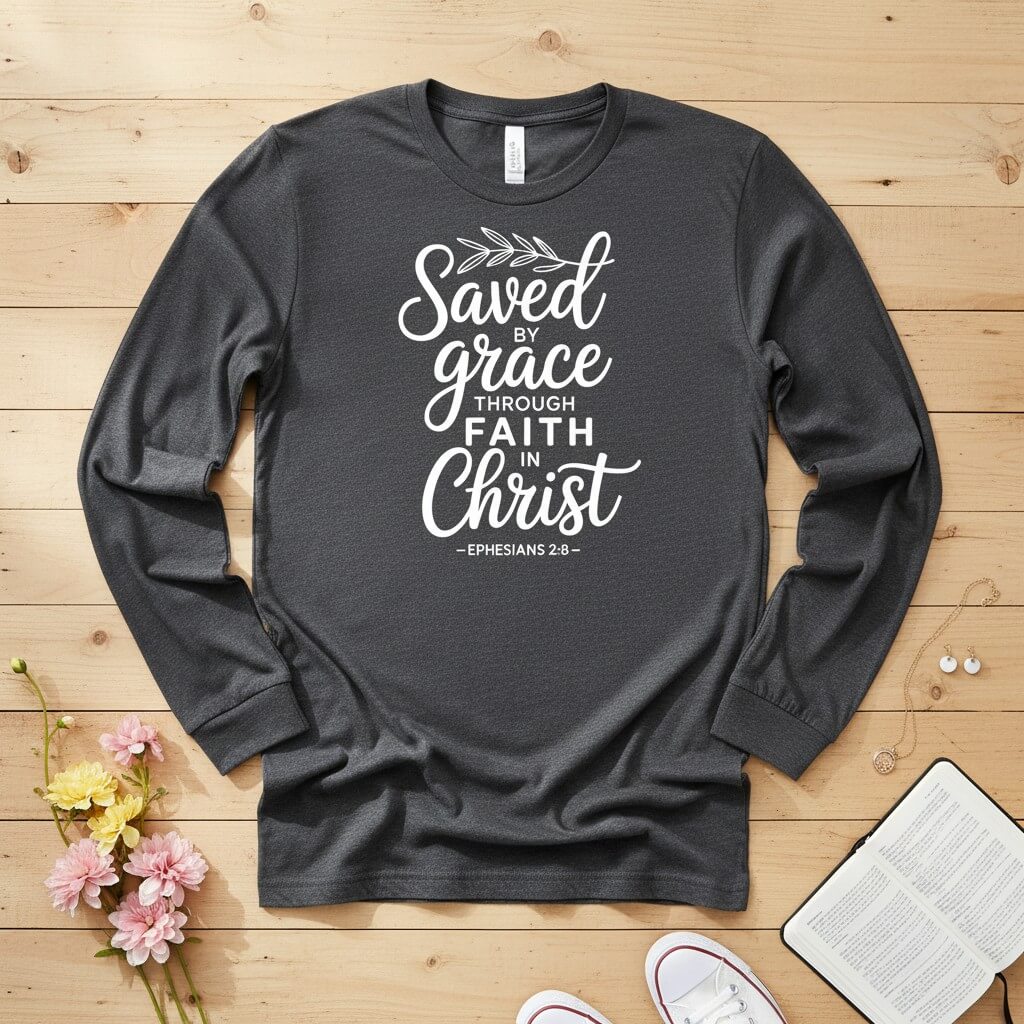 Saved by Grace through Faith in Christ Long Sleeve Tee
