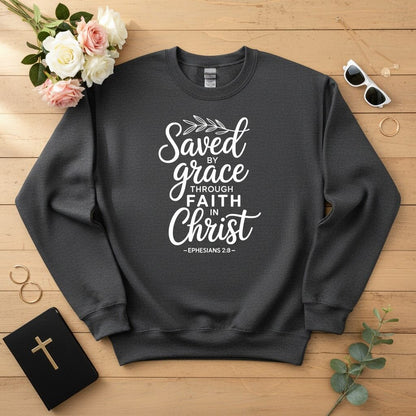 Saved by Grace through Faith in Christ Crewneck Sweatshirt