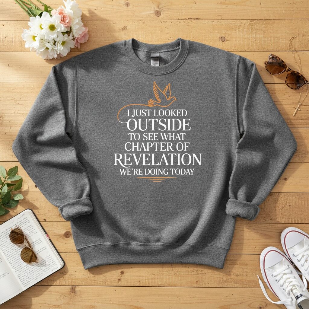 I just looked outside to see what chapter of Revelation Crewneck Sweatshirt