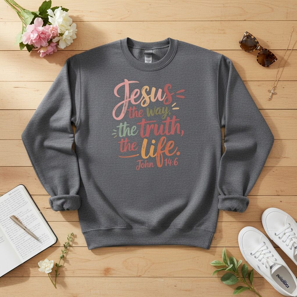 Jesus the way the trust the life Crewneck Sweatshirt