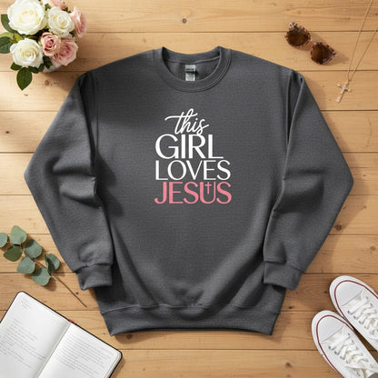 This Girl Loves Jesus Crewneck Sweatshirt