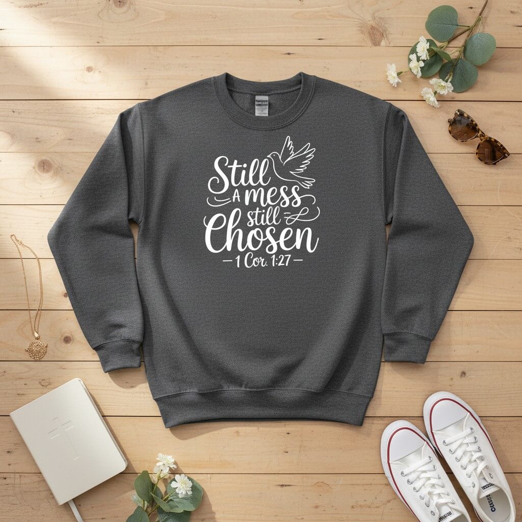 Still a mess still chosen Crewneck Sweatshirt