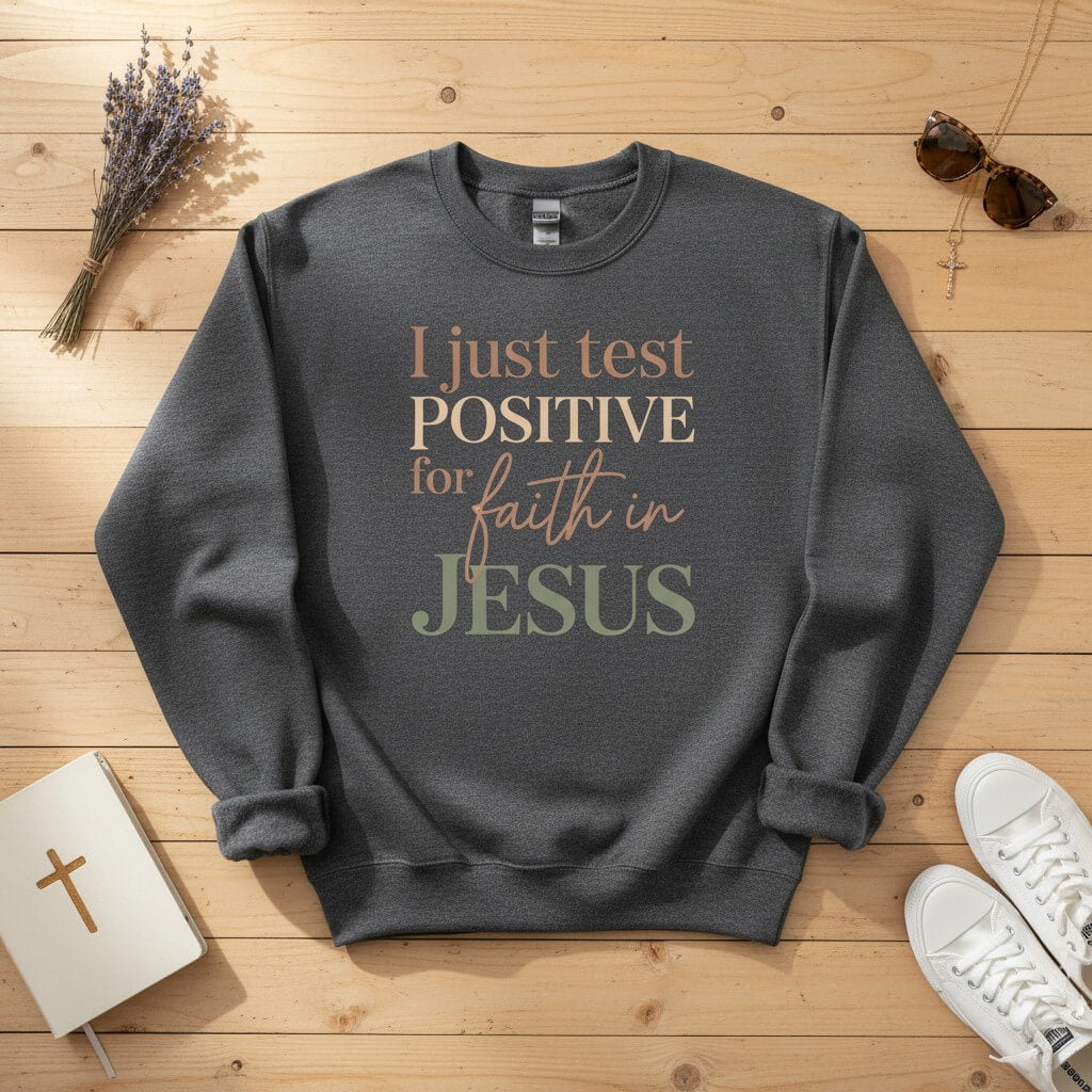 I Just Test Positive for Faith in Jesus Crewneck Sweatshirt