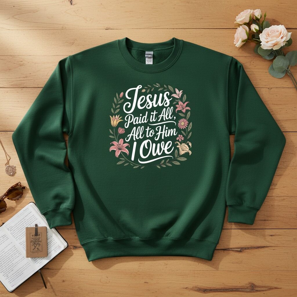 Jesus Paid It All — All to Him I Owe Crewneck Sweatshirt