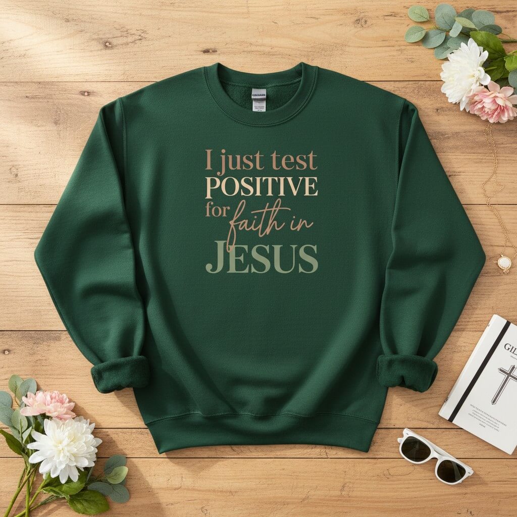 I Just Test Positive for Faith in Jesus Crewneck Sweatshirt