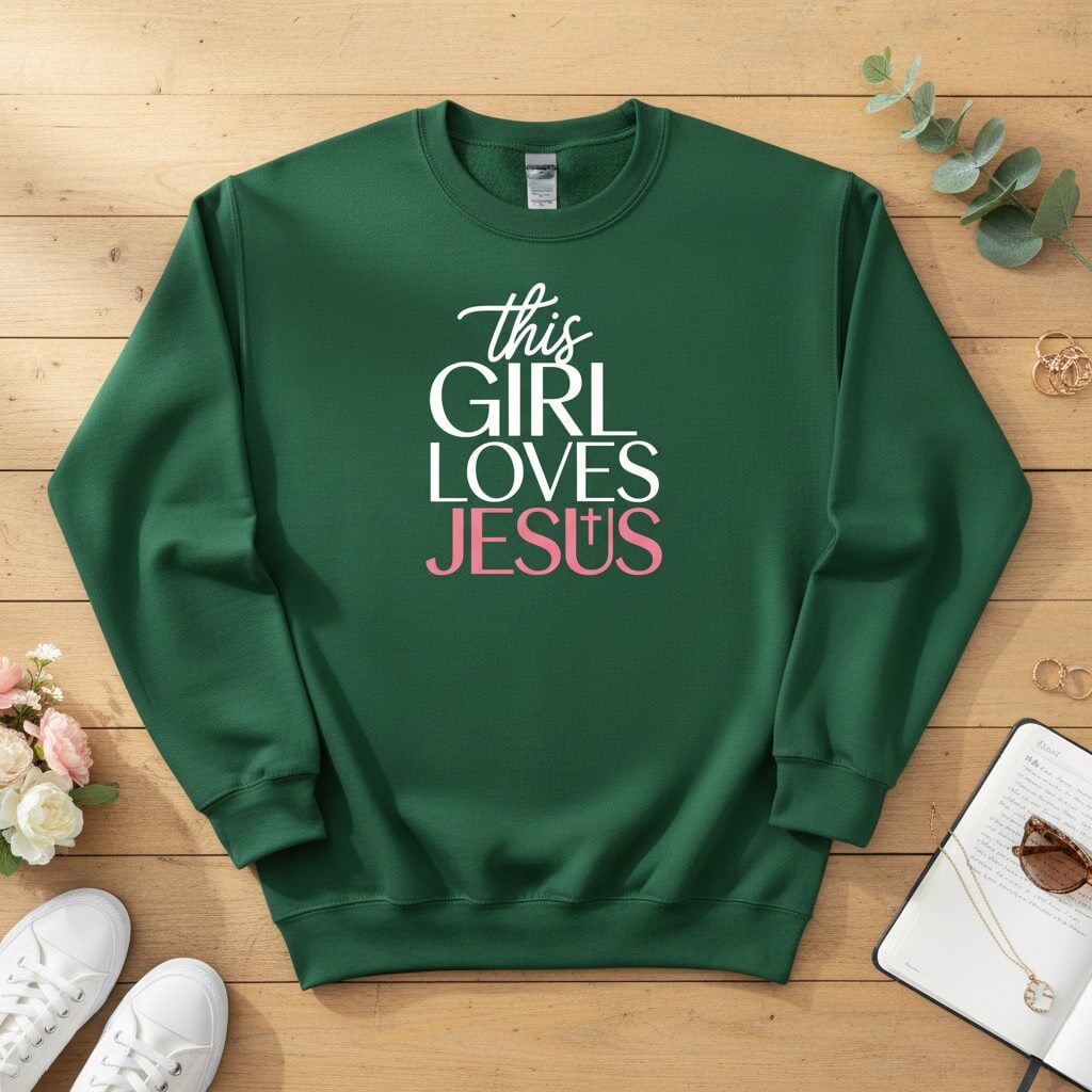 This Girl Loves Jesus Crewneck Sweatshirt