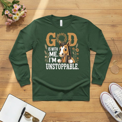 God is with me. I’m unstoppable Long Sleeve Tee 2