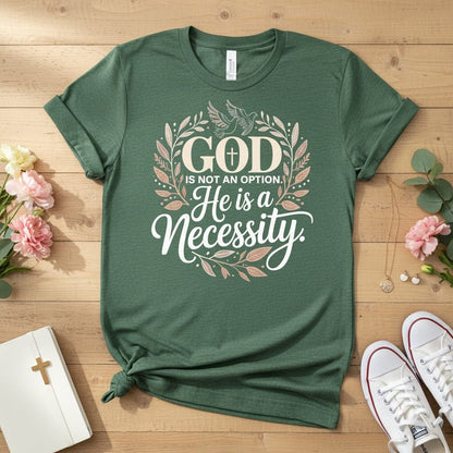 God is not an option. He is a necessity T-shirt
