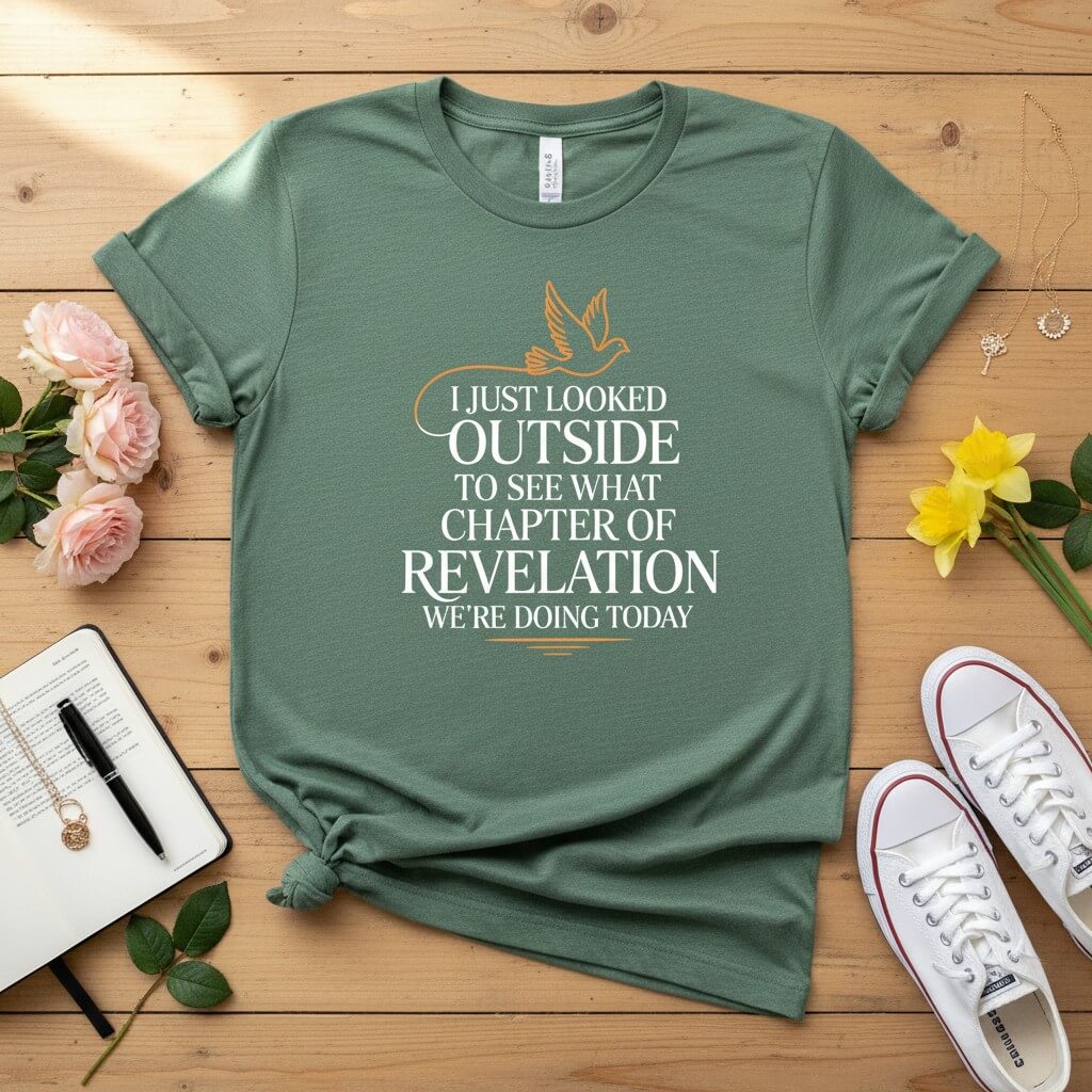 I just looked outside to see what chapter of Revelation T-shirt