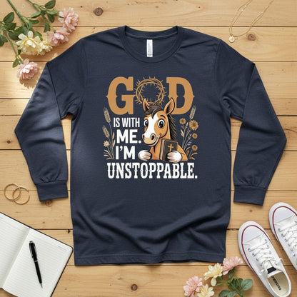 God is with me. I’m unstoppable Long Sleeve Tee 2