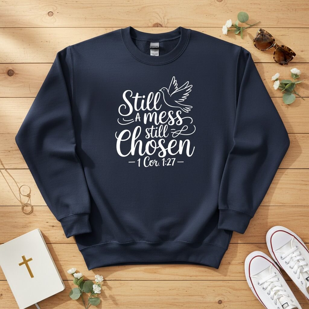 Still a mess still chosen Crewneck Sweatshirt