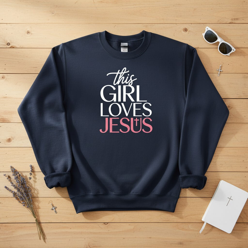 This Girl Loves Jesus Crewneck Sweatshirt
