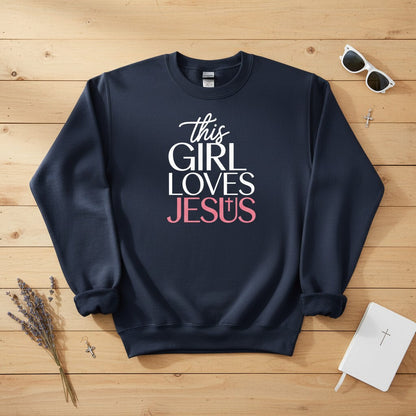 This Girl Loves Jesus Crewneck Sweatshirt