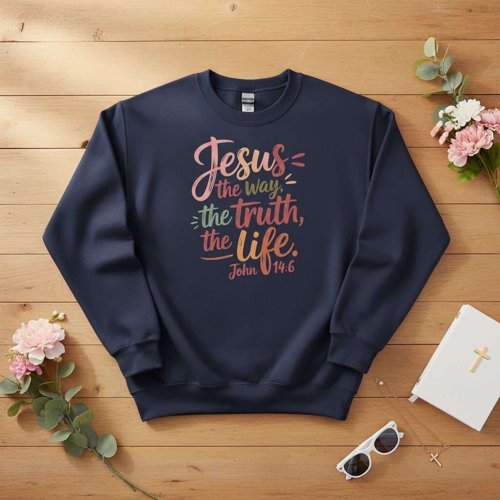 Jesus the way the trust the life Crewneck Sweatshirt