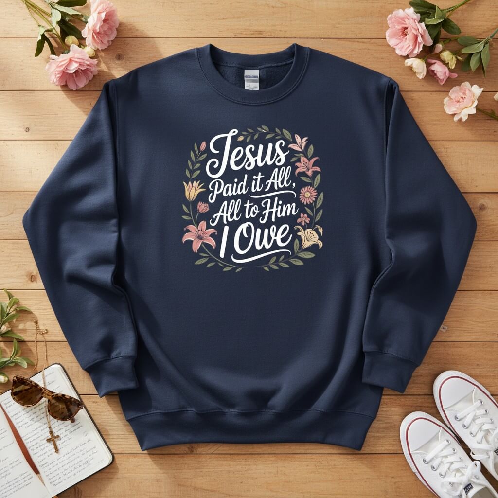 Jesus Paid It All — All to Him I Owe Crewneck Sweatshirt
